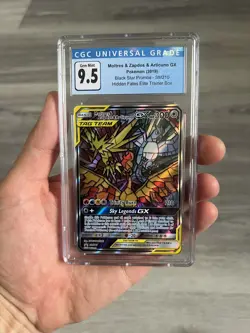 Pokemon TCG Moltress & Zapdos & Articuno Tag Team Gx SM210 Graded CGC 9.5 - Image 1