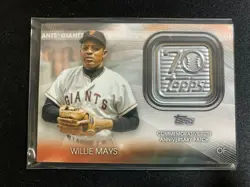 2021 Topps Series 1 Willie Mays 70th Anniversary Logo Patch Card #70LP-WM - Image 1