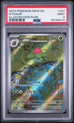 2023 Pokemon Mew En-151 #167 Ivysaur Illustration Rare PSA 9 - Image 1