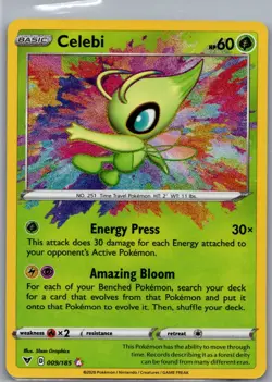 Celebi 009/185 - Pokemon SWSH04: Vivid Voltage - Holo Amazing Rare (NM) - Image 1