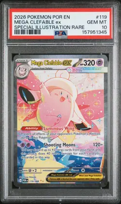 2026 POKEMON POR EN-PERFECT ORDER #119 MEGA CLEFABLE EX PSA 10 - Image 1