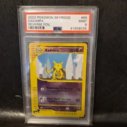 2003 POKEMON SKYRIDGE KADABRA REVERSE HOLO FOIL #69 PSA MINT 9 - Image 1