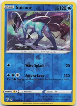 Suicune 037/189 Holo Rare Darkness Ablaze Pokemon Reverse Holo Near Mint - Image 1