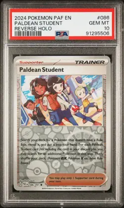 2024 Pokemon Paf EN-Paldean Fates Paldean Student Reverse Holo PSA 10 #086 - Image 1