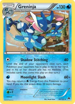 Greninja 40/122 Non Holo BREAKpoint Pokemon Card NM - Image 1