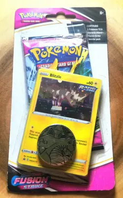 1pk: Fusion Strike Blister Pack Promo Ft: BLITZLE Cosmos Holo Promo Card Pokemon - Image 1