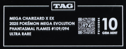 2025 Pokemon ME Phantasmal Flames 109/094 Mega Charizard X EX UR TAG 10 (974) - Image 3