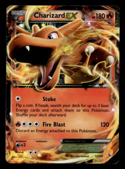 Charizard EX 11/106 EX Rare Holo Flashfire Pokemon Card - Image 2