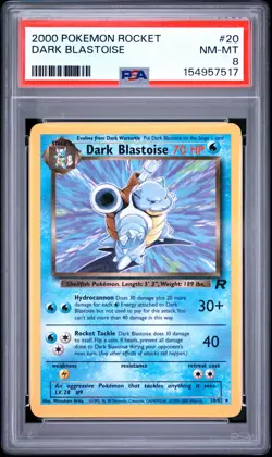 2000 POKEMON ROCKET #20 DARK BLASTOISE PSA 8 - Image 1
