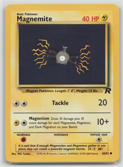 Magnemite 60/82 Common Team Rocket Pokemon Unlimited Moderately Played - Image 1