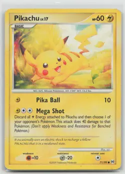 Pikachu 71/99 Common Arceus Pokemon Damaged - Image 1
