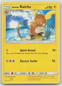 Alolan Raichu (#17 Non-Holo) 17/30 SM Trainer Kit: Lycanroc & Alolan Raichu LP - Image 1