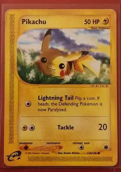 Pikachu 124/165 Expedition Base Set Regular 2002 Pokemon TCG - Image 1