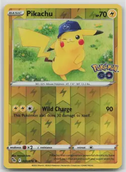 Pikachu 028/078 Rare Pokemon GO Pokemon Reverse Holo Lightly Played - Image 1