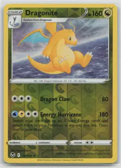 Dragonite 131/195 Rare Silver Tempest Pokemon Reverse Holo Lightly Played - Image 1