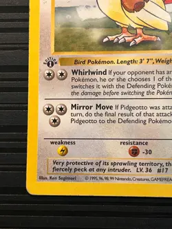 Pokemon TCG 1st Edition Shadowless Pidgeotto 22/102 MP/DMG - Image 4