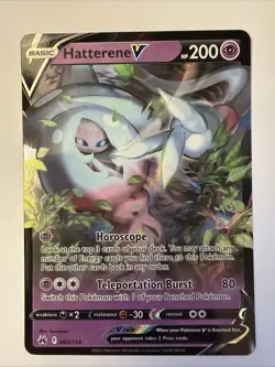Hatterene V 065/159 Full Art 2023 Pokemon Crown Zenith Holo Rare Card NM - Image 1