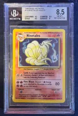 Ninetales #12 1999 Pokemon Base Set Unlimited Holo BGS Beckett 8.5 - Image 1