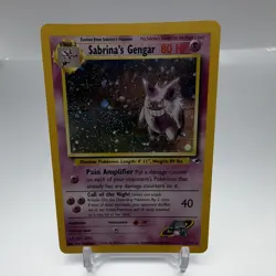 Pokemon TCG Sabrina's Gengar Holo Rare Card 14/132 Gym Heroes Series LP - Image 1