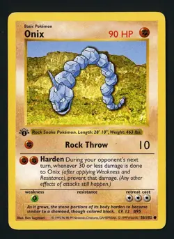 Onix MP 56/102 - 1st Edition Base Set Shadowless - Pokemon 1999 (A) - Image 1