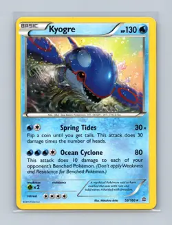 Kyogre 53/160 Rare Primal Clash Pokemon Lightly Played - Image 1