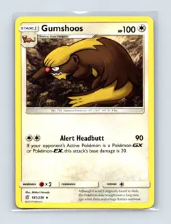 Gumshoos 181/236 Rare Unified Minds Pokemon Lightly Played - Image 1