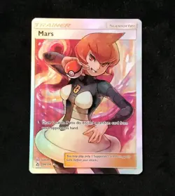 Pokemon TCG - Mars Full Art Trainer Ultra Rare Prism Holo Sun&Moon 154/156 - Image 1