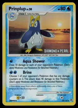 Prinplup 058/130 Holo Promo Burger King Promos Pokemon Lightly Played - Image 1