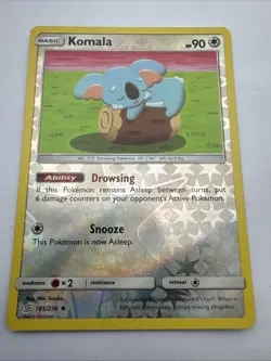 Komala Pokemon Card 185/236 Reverse Holo- Used -Sun & Moon-Unified Minds - Image 1