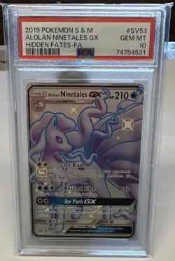 Pokemon Alolan Ninetales GX SV53/SV94 Sun & Moon Hidden Fates PSA 10 !!!!!!!!!! - Image 1