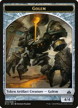 Golem Token - #4 (Golden Guardian) - Rivals of Ixalan - LP MTG - Image 1