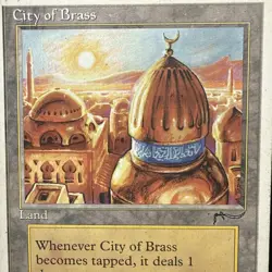MTG City of Brass 5th Edition MP Vintage Magic The Gathering Land #82 - Image 2