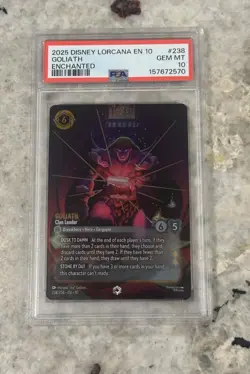 2025 DISNEY LORCANA EN 10-WHISPERS IN THE WELL 238/204 GOLIATH ENCHANTED PSA 10 - Image 1