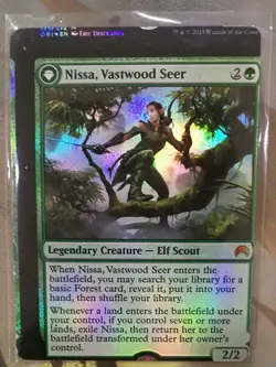 NISSA, VASTWOOD SEER NISSA, SAGE ANIMIST Green Mythic Rare FOIL Misprinted mi - Image 1