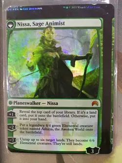 NISSA, VASTWOOD SEER NISSA, SAGE ANIMIST Green Mythic Rare FOIL Misprinted mi - Image 2