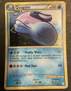 Pokemon TCG Quagsire 9/123 HeartGold & SoulSilver Reverse Holo Eng 2010 - Image 1