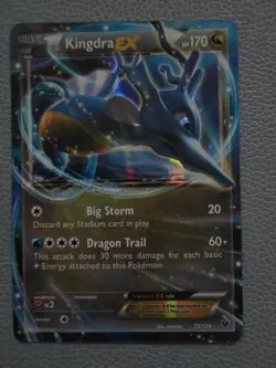 Pokemon Kingdra-EX TCG Fates Collide Holo Card 73/124 Rare EX - Image 1