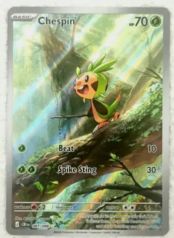 2026 Pokemon TCG Chespin 087/086 Illustration Rare Chaos Rising Excellent-NM/M - Image 1