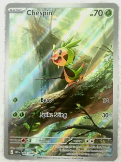2026 Pokemon TCG Chespin 087/086 Illustration Rare Chaos Rising Excellent-NM/M - Image 2