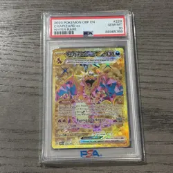 2023 Pokemon Obsidian Flames Charizard Ex #228 GEM MT PSA 10 Hyper Rare Gold - Image 1