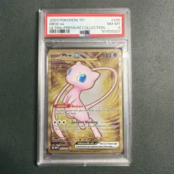 Pokemon PSA 8 NM-MT Mew ex 205/165 Ultra Premium Collection METAL CARD FREE SHIP - Image 1