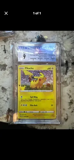 Pokemon CGC 9 Mint Pikachu Black Star Promo SWSH039 General Mills 2021 - Image 1