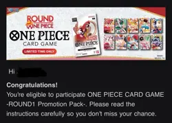 Bandai One Piece Card Game ROUND1 Promo Limited Edition (SINGLE PACK) - Image 1