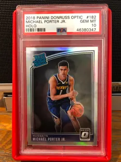 2018 Panini Optic - MICHAEL PORTER JR - Silver Holo Rookie #182 - NUGGETS PSA 10 - Image 1
