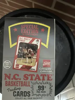 Box Packs NC State Wolfpack Card Coca-Cola Jim Valvano HTF 1980s - Image 1