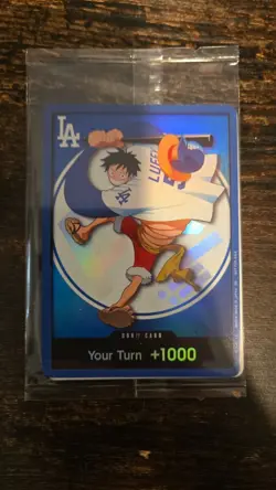2026 ONE PIECE LOS ANGELES DODGERS MONKEY D LUFFY CARD PROMO 7/2/26 SEALED - Image 2