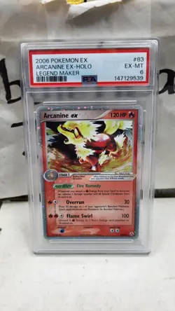 2006 ARCANINE EX HOLO FOIL EX LEGEND MAKER POKEMON TCG PSA 6 #83/92 - Image 2