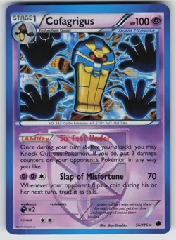 Cofagrigus 56/116 Holo Rare Plasma Freeze Pokemon Lightly Played - Image 1