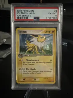Jolteon Holo 2006 Pokemon Pop Series 3 PSA 6 - Image 1