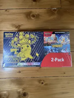 Pokemon TCG Surging Sparks Costco Exclusive 2-Pack Sealed ETB & Booster Bundle - Image 1